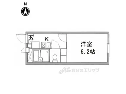 レオパレスベルともろぎ(1K/1階)の間取り写真