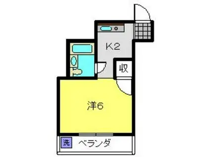 グリーンヒルIII(1K/1階)の間取り写真