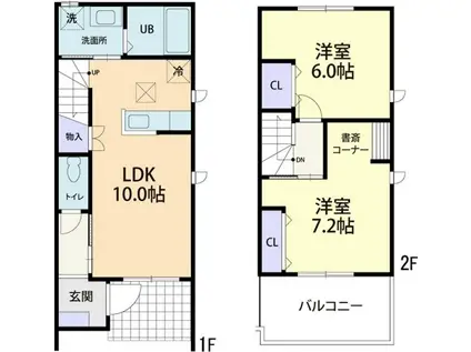 DOUCEUR BOIS (2LDK/1階)の間取り写真