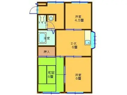 栄サーンハイツ(3DK/3階)の間取り写真