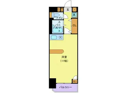 ベルビュー支倉(ワンルーム/2階)の間取り写真