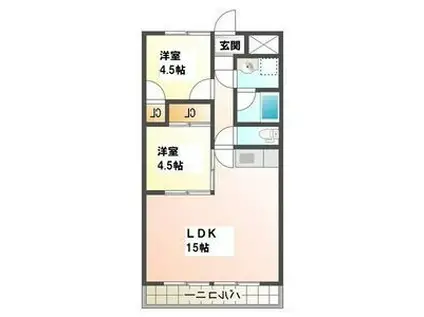リパルティーレ津新町(2LDK/4階)の間取り写真