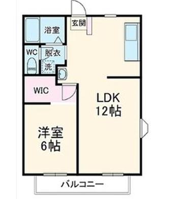 アビタシオン(1LDK/2階)の間取り写真