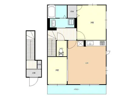 ハイム・ソレアード(2LDK/2階)の間取り写真
