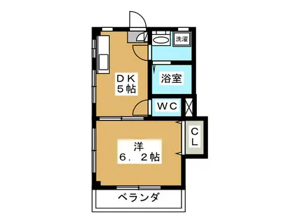 ガーデンパレス(1DK/1階)の間取り写真