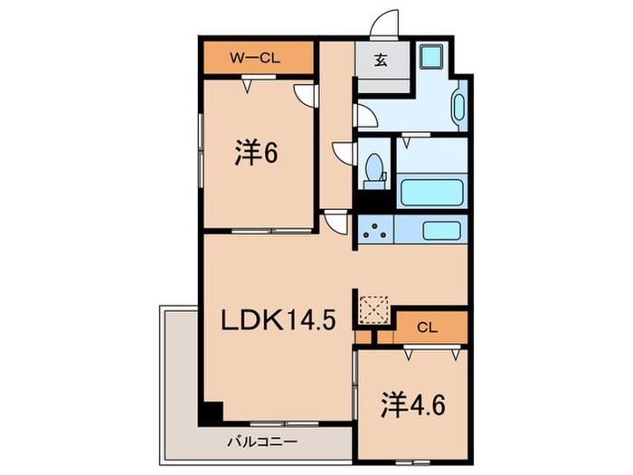 MAISON DE 青木(2LDK/2階)の間取り写真