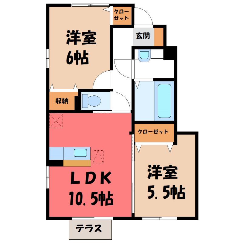 CASA I(2LDK/1階)の間取り写真