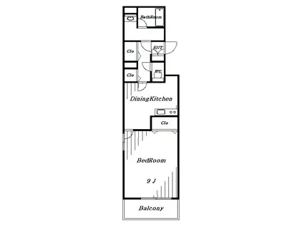 サンライズ・新町 大塚ビル(1DK/2階)の間取り写真