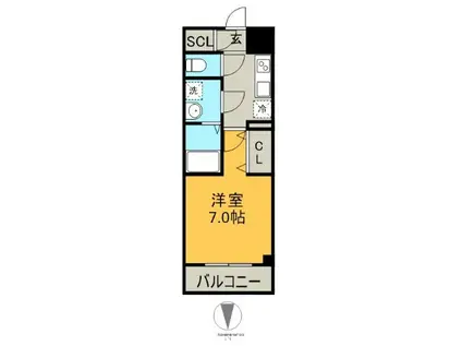 S-RESIDENCE名駅ノースII(1K/6階)の間取り写真