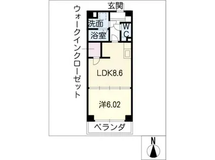 S-FORT津新町(1LDK/11階)の間取り写真