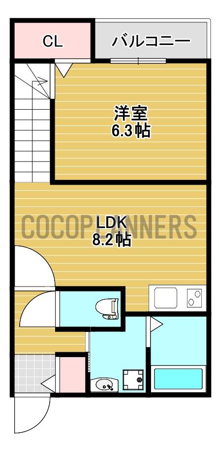 アドバンスIKENOUE(1LDK/1階)の間取り写真