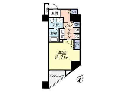 グランヴァン練馬桜台(1K/3階)の間取り写真