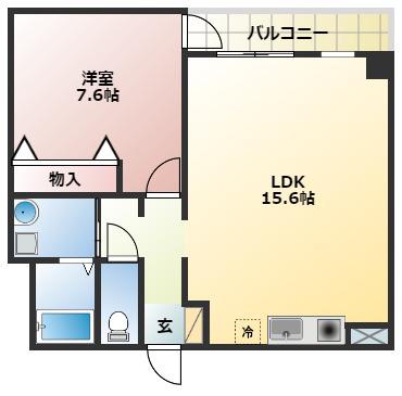 アバントコート明石(1LDK/3階)の間取り写真