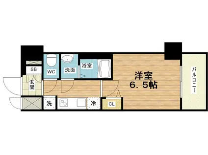 プレサンス桜ノ宮イーサリアル(1K/14階)の間取り写真