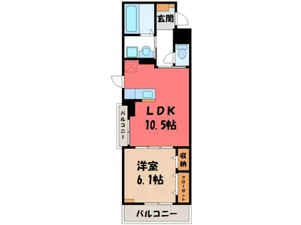 ラニカイ・M(1LDK/3階)の間取り写真