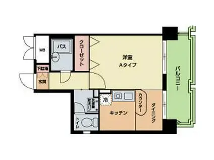 ラ・レジダンス・ド・シャルール(1DK/3階)の間取り写真