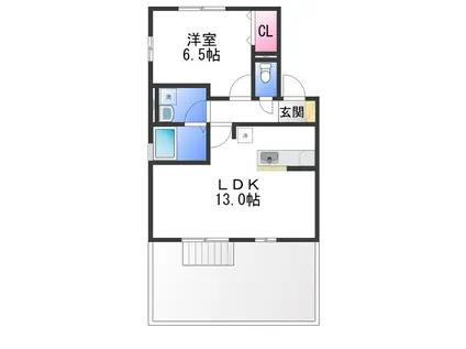 サンフィールド II棟(1LDK/1階)の間取り写真