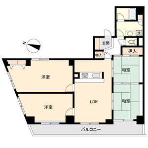グリーンパーク小松島(4LDK/10階)の間取り写真