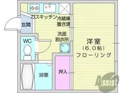 メイプル荒巻A(1K/1階)の間取り写真