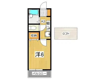 セ・レスト薬大南(1K/2階)の間取り写真