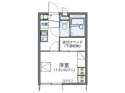 レオパレスコヅチIII(1K/1階)の間取り写真