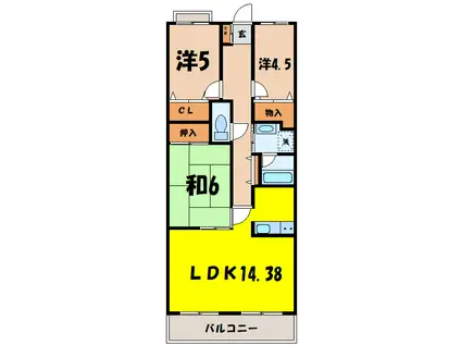 RMⅡ高崎(3LDK/7階)の間取り写真