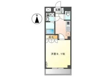 サンクレスト(1K/2階)の間取り写真