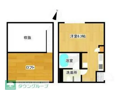 ウェルパイン(ワンルーム/2階)の間取り写真