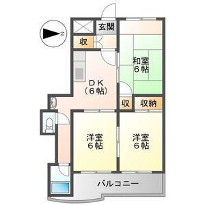 メゾンカトウII(3DK/4階)の間取り写真