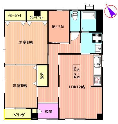ＪＲ横浜線 矢部駅 徒歩12分 3階建 築28年(2SLDK/1階)の間取り写真