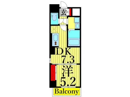 アミ・フルール(1DK/5階)の間取り写真