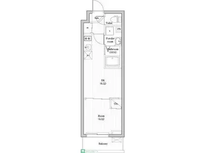 ハーモニーレジデンス東京巣鴨ウエスト(1DK/4階)の間取り写真