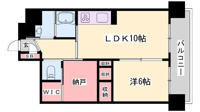 エイジングコート姫路(1SLDK/9階)の間取り写真