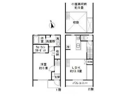 ミッテルドルフ新江古田(1LDK/1階)の間取り写真