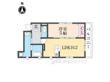 DANKE COURT(1LDK/3階)の間取り写真