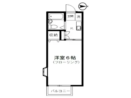 プルミエIII(1K/2階)の間取り写真