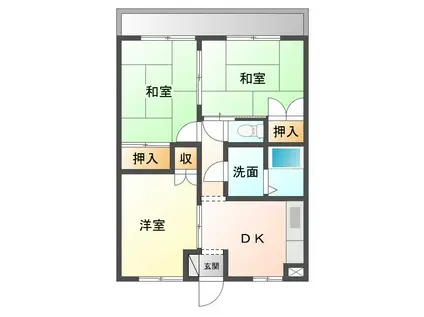 ノースタウン東一宮(3DK/3階)の間取り写真