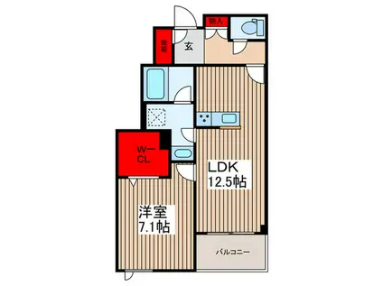 セルディーナ天神(1LDK/3階)の間取り写真