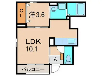 コート向田イースト(1LDK/1階)の間取り写真