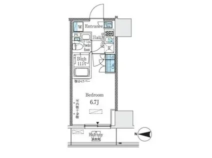 パークキューブ大井町レジデンス(1K/14階)の間取り写真