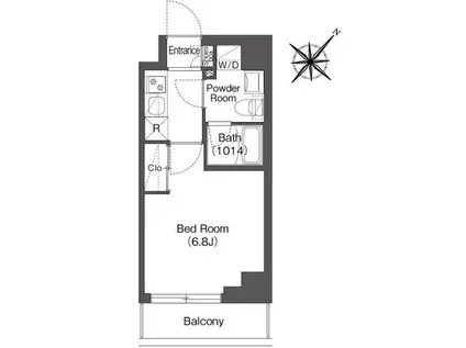 BPRレジデンス南行徳(1K/2階)の間取り写真