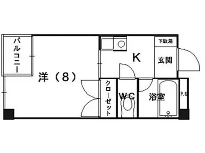 ジ・アトリウム(1K/3階)の間取り写真