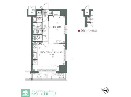 ライジングプレイス向島(1LDK/5階)の間取り写真