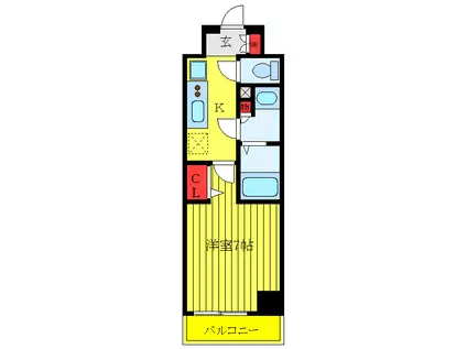 AZESTときわ台(1K/2階)の間取り写真
