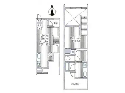 四谷アパートメント(1LDK/3階)の間取り写真