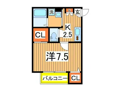 MQUARTO柏Ⅲ(1K/1階)の間取り写真