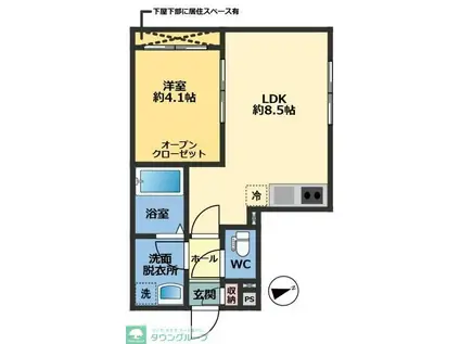 メゾン・ドゥ・アッシュ松戸II(1LDK/1階)の間取り写真