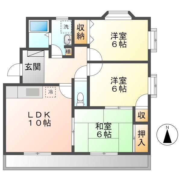 サクセス(3LDK/3階)の間取り写真