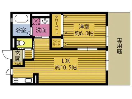 ブランドール(1LDK/2階)の間取り写真