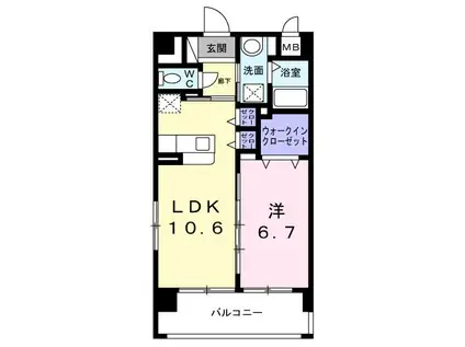 パークサイドレジデンスIII(1LDK/3階)の間取り写真